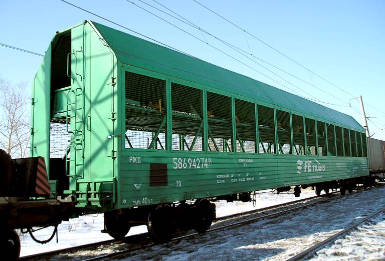 Железнодорожная перевозка автомобиля сеткой из Хабаровска в Краснодар